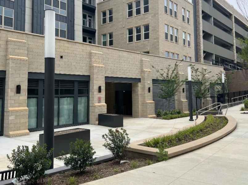 Columns In Front Of Apartment Building