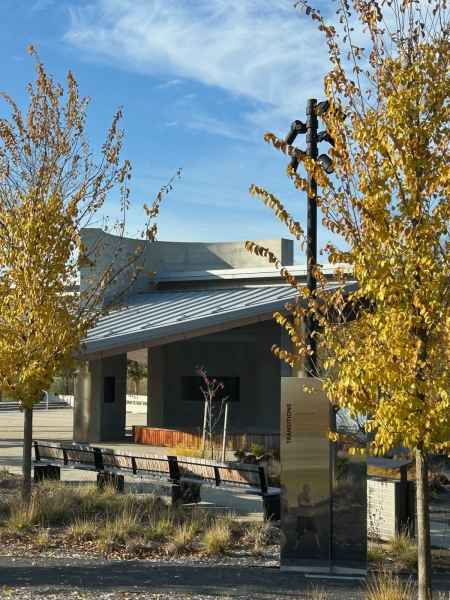 Westerville Veterans Memorial Building with Pole