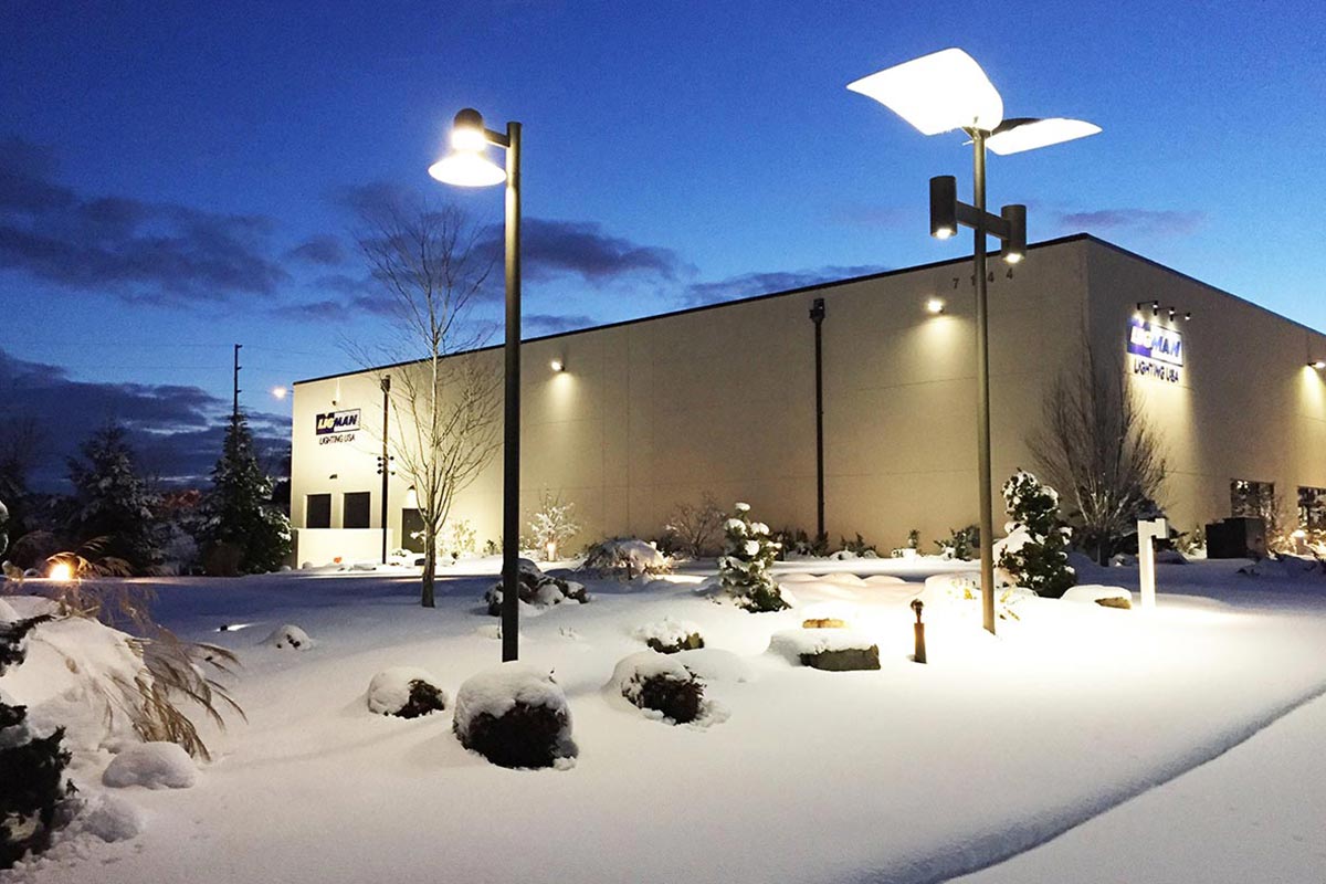 About Outdoor Showroom Varous types of exterior lighting on display at Ligman's outdoor showroom